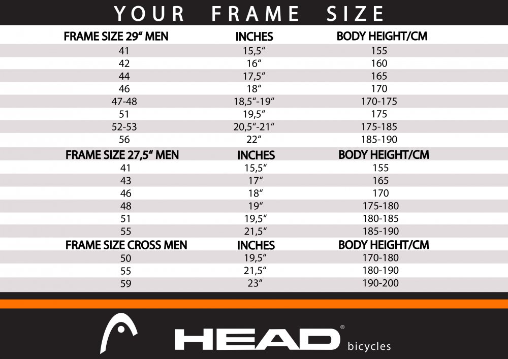 head bike size3